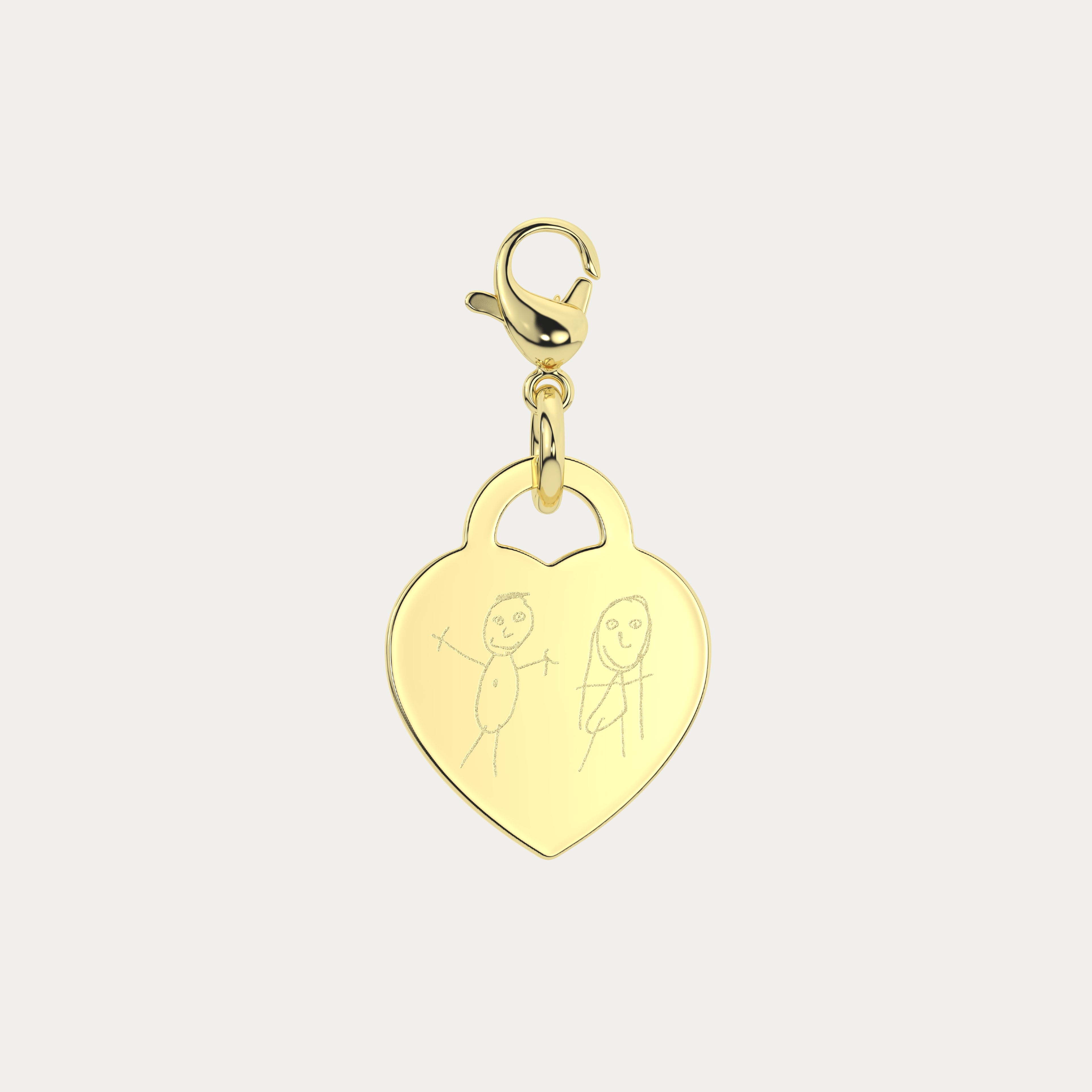 Lucy Heart Gold Child's Drawing Charm – WildHoneybee
