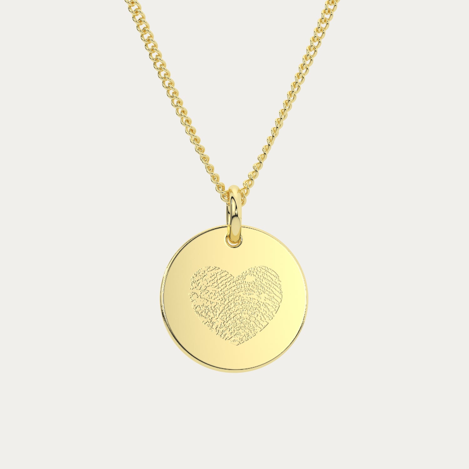 Amelia Disc Gold Fingerprint Necklace