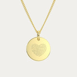 Amelia Disc Gold Fingerprint Necklace
