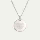 Amelia Disc Silver Fingerprint Necklace