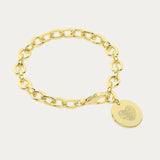 Amelia Disc Gold Fingerprint Link Bracelet