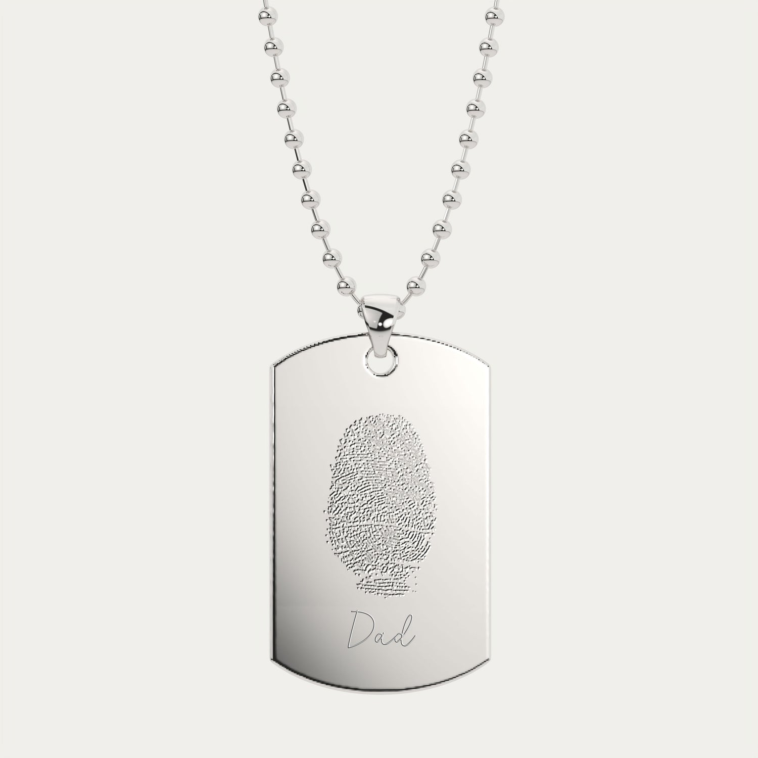 Men's Fingerprint Dog Tag Necklace
