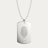 Men's Fingerprint Dog Tag Necklace