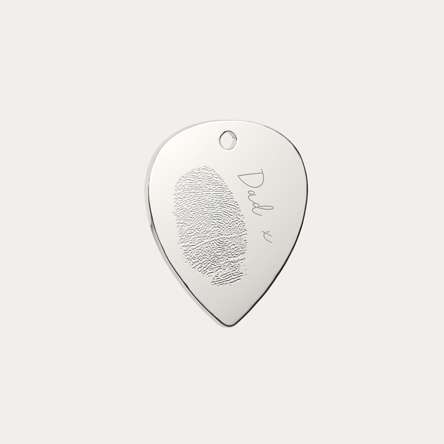 Silver Fingerprint Guitar Pick