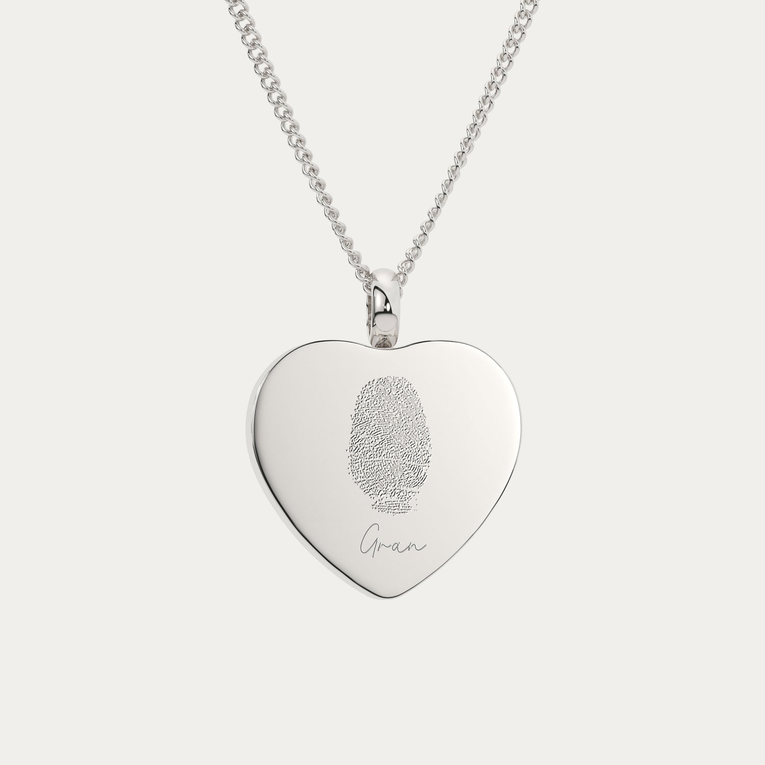 Fingerprint Heart Cremation Urn Necklace