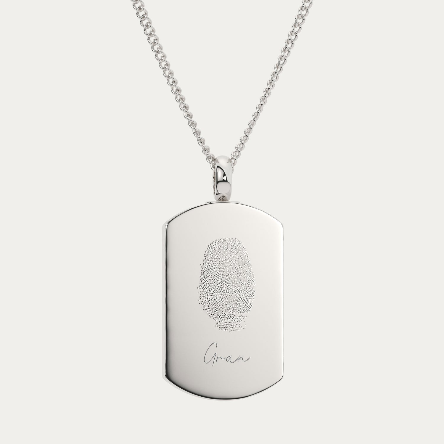 Fingerprint Dog Tag Cremation Urn Necklace