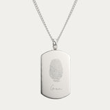 Fingerprint Dog Tag Cremation Urn Necklace