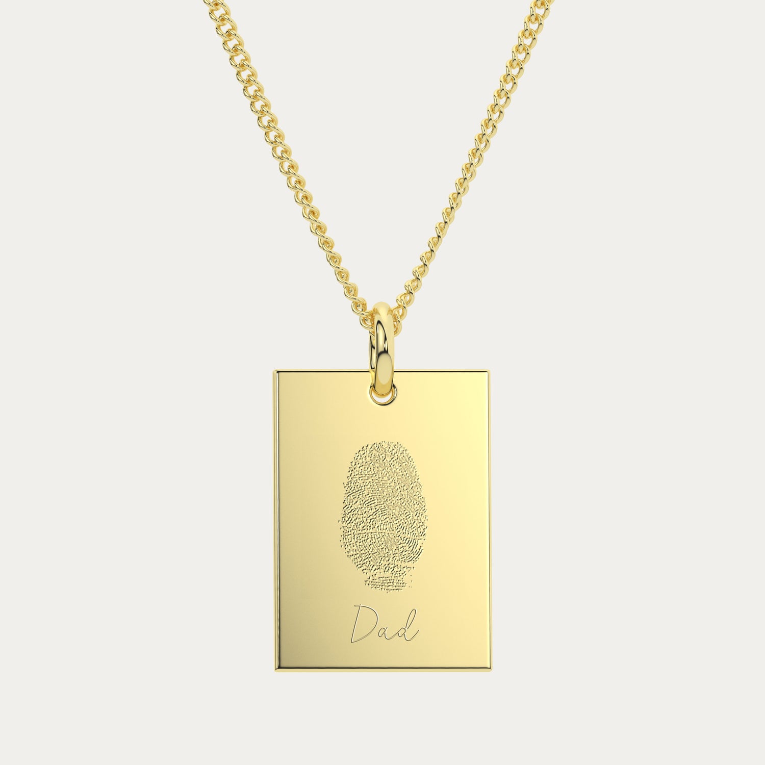 Jessica Rectangle Gold Fingerprint Necklace