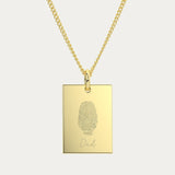 Jessica Rectangle Gold Fingerprint Necklace
