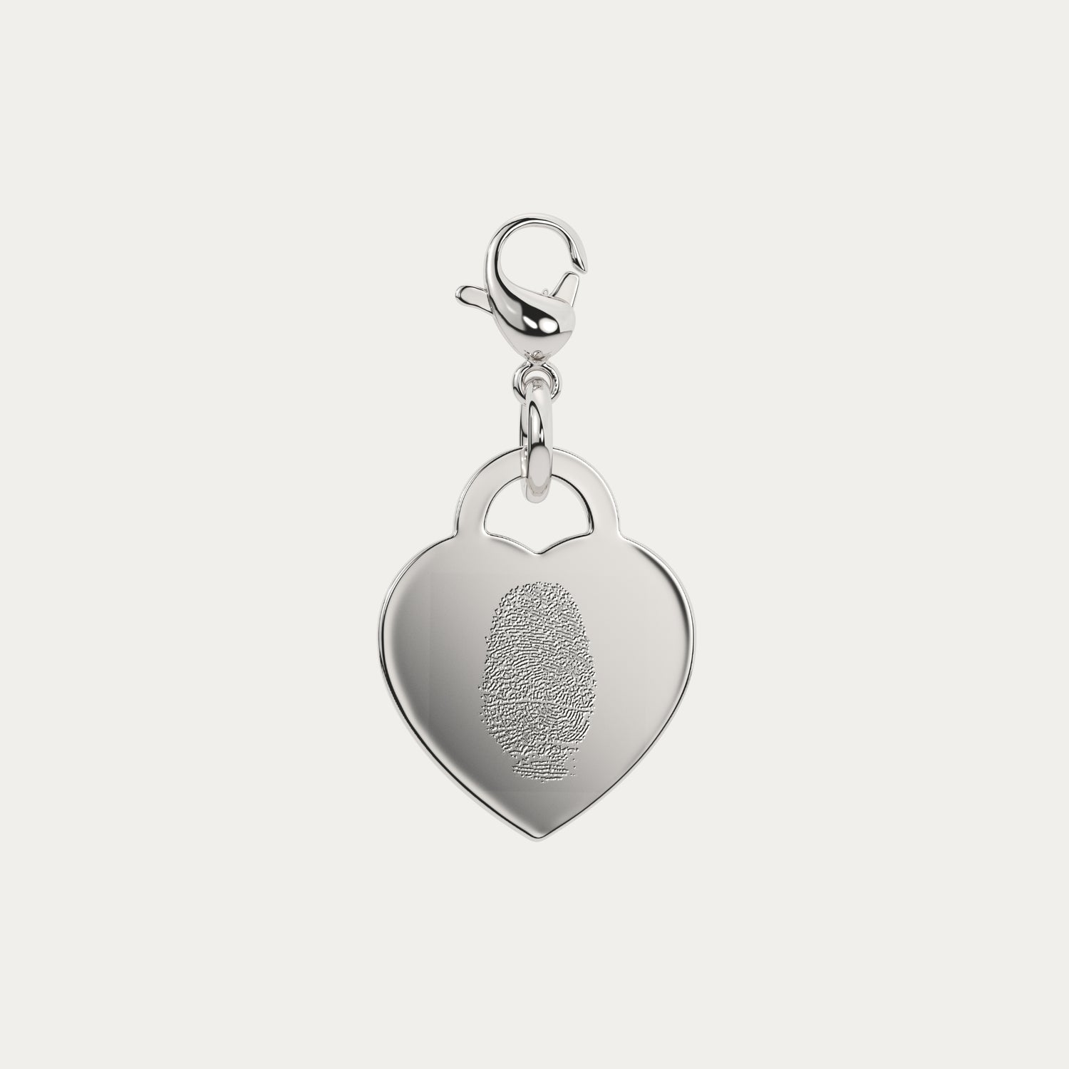Lucy Heart Silver Fingerprint Charm