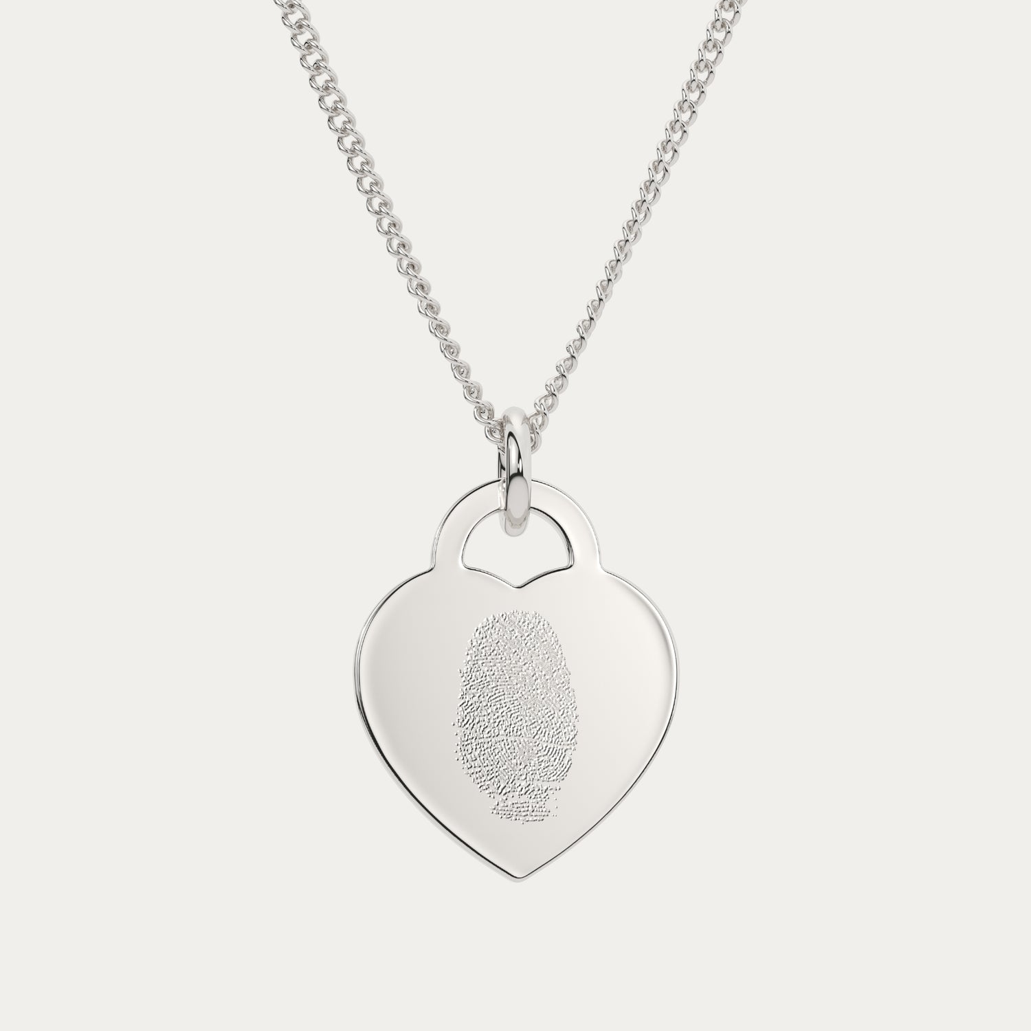 Lucy Heart Silver Fingerprint Necklace