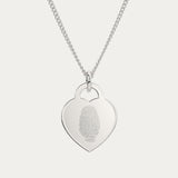 Lucy Heart Silver Fingerprint Necklace