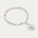 Lucy Heart Silver Fingerprint Link Bracelet