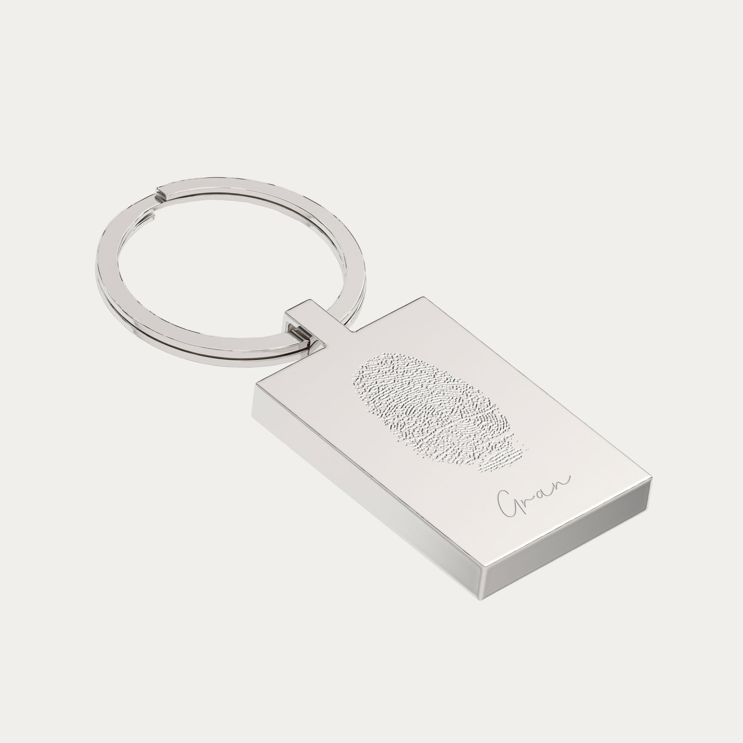 Rectangle Fingerprint Keepsake Keyring