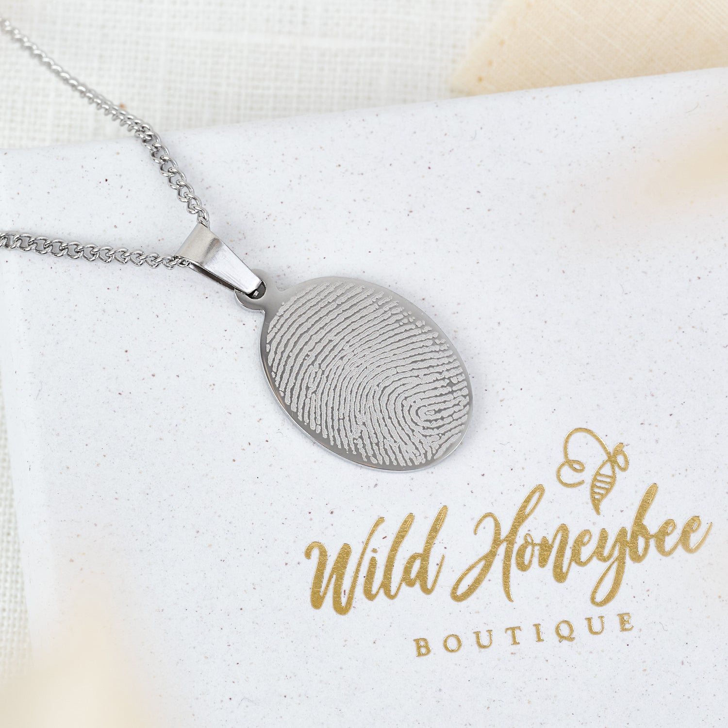 Lisa Oval Fingerprint Necklace