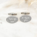 Actual Handwriting Oval Cufflinks | Wedding Gift | Personalised Cufflinks