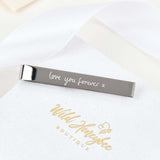 Silver Actual Handwriting Tie Clip
