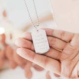 Mens Actual Handwriting Dog Tag Necklace