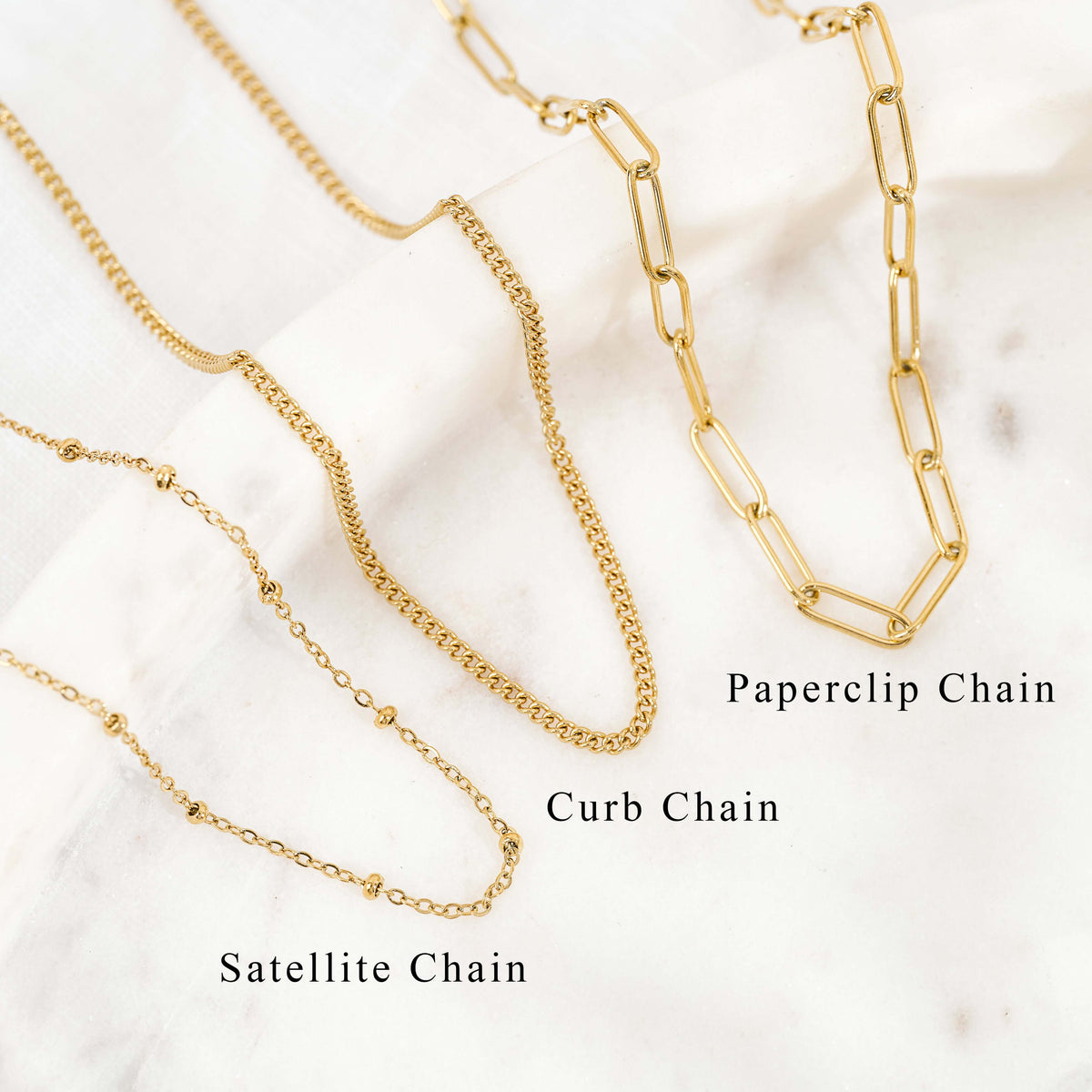 Chain options: paperclip, curb and satellite