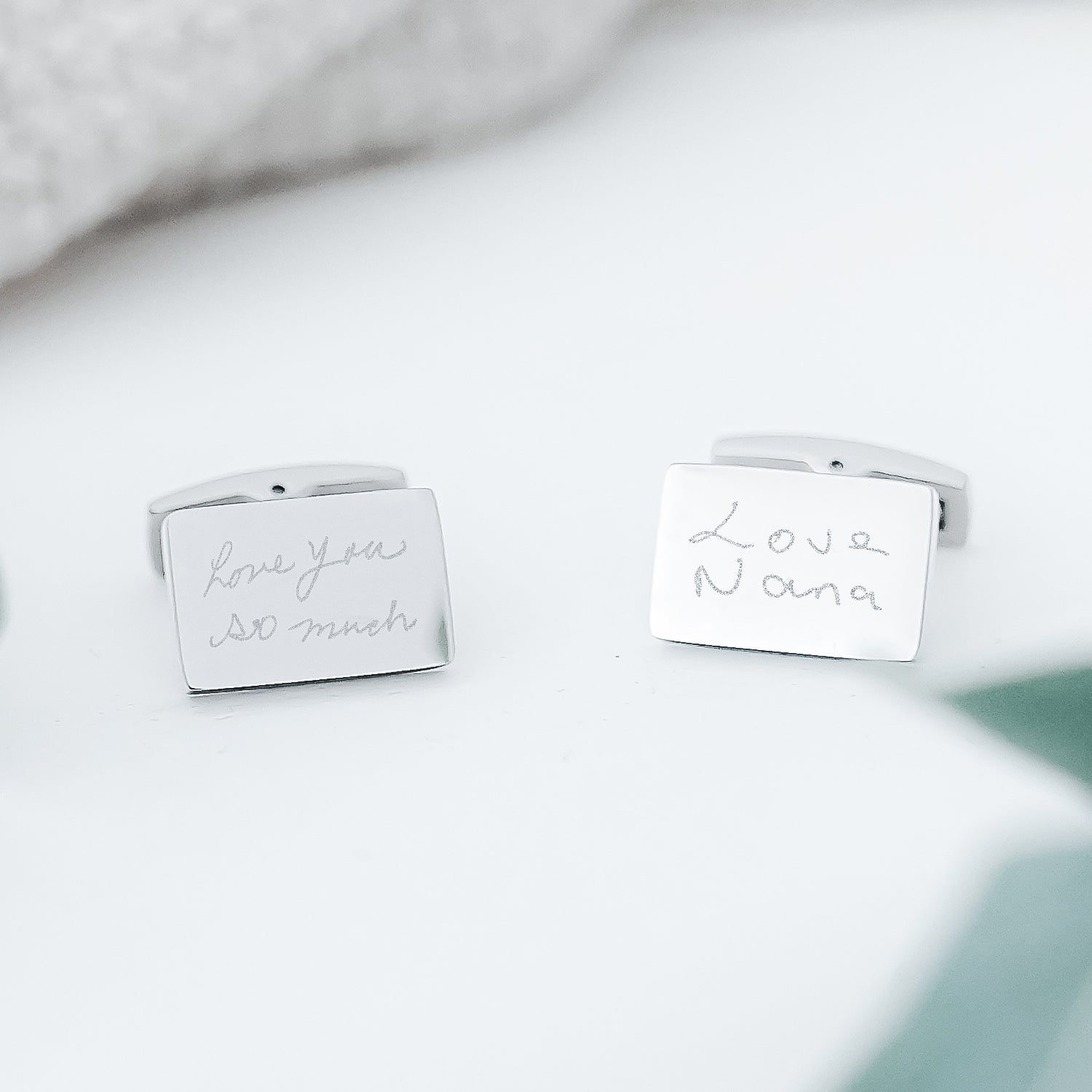 Rectangle Actual Handwriting Cufflinks
