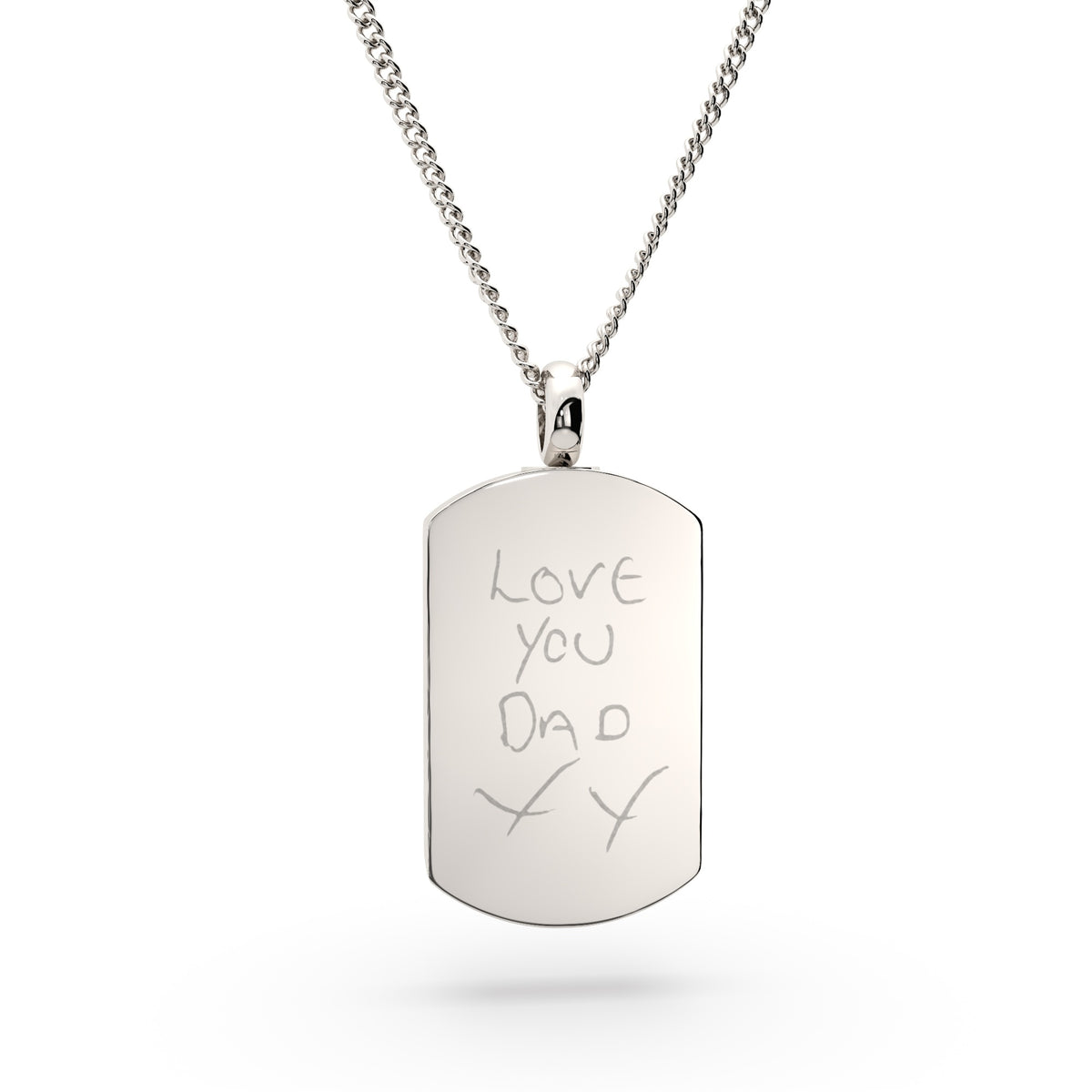 Actual Handwriting Dog Tag Cremation Urn Necklace [engraver]