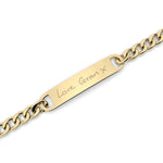 Actual Handwriting Gold Chunky Bar Bracelet [engraver]