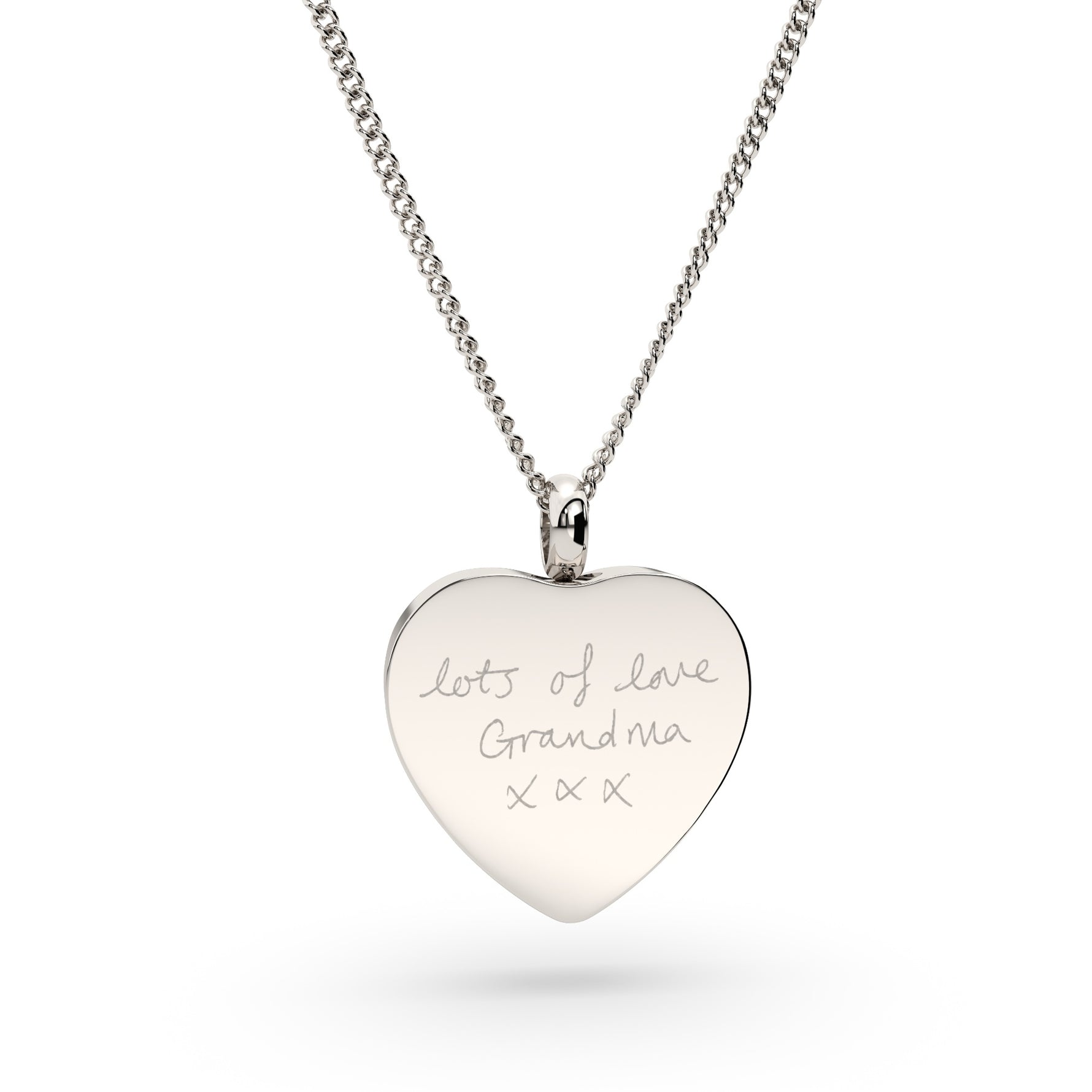 Actual Handwriting Heart Cremation Urn Necklace [engraver]