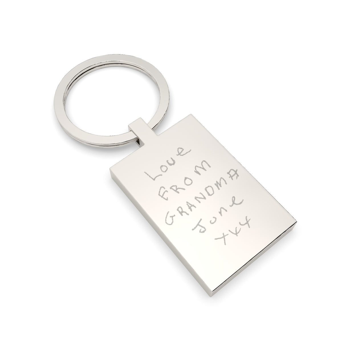 Actual Handwriting Rectangle Keepsake Keyring [engraver]