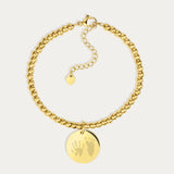 Amelia Disc Gold Handprint / Footprint Bead Bracelet