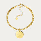 Amelia Disc Gold Actual Handwriting Bead Bracelet