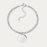 Amelia Disc Silver Actual Handwriting Bead Bracelet
