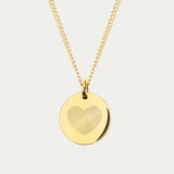 Amelia Disc Gold Fingerprint Necklace