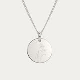 Amelia Disc Silver Birth Flower Necklace
