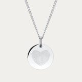 Amelia Disc Silver Fingerprint Necklace