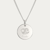 Amelia Disc Silver Paw / Nose Print Necklace