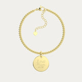 Amelia Disc Gold Actual Handwriting Bead Bracelet