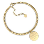 Amelia Disc Gold Actual Handwriting Bead Bracelet [engraver]