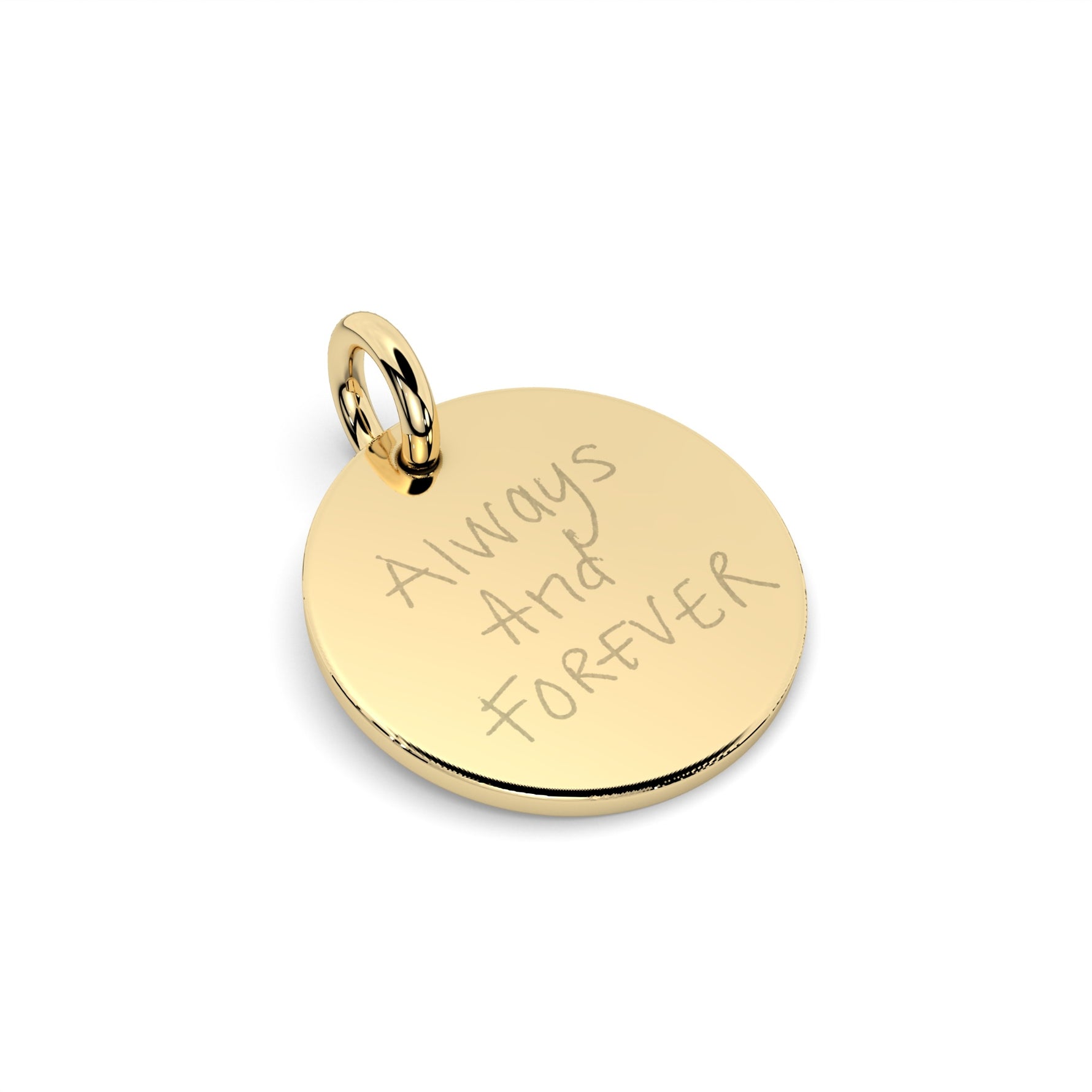 Amelia Disc Gold Actual Handwriting Necklace [engraver]
