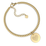 Amelia Disc Gold Fingerprint Bead Bracelet [engraver]