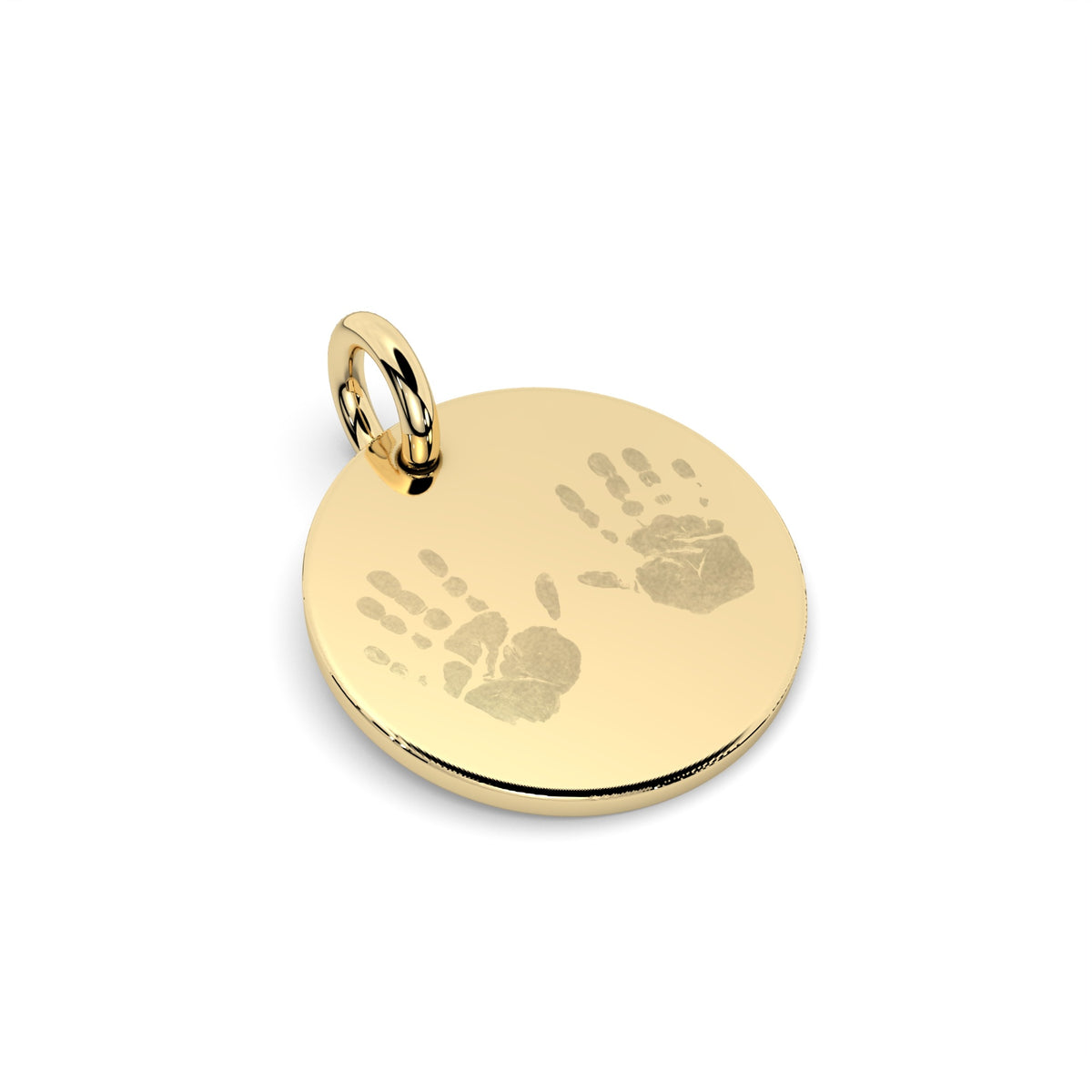 Amelia Disc Gold Handprint / Footprint Necklace [engraver]