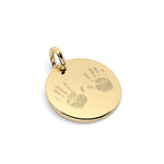 Amelia Disc Gold Handprint / Footprint Necklace [engraver]