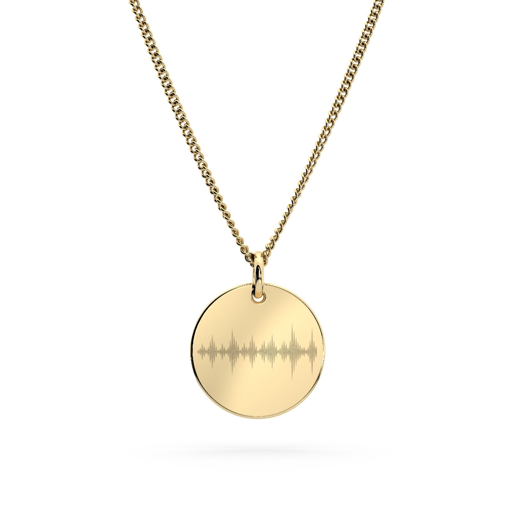 Amelia Disc Gold Soundwave Necklace [engraver]