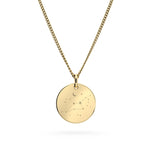 Amelia Disc Gold Zodiac Constellation Necklace [engraver]