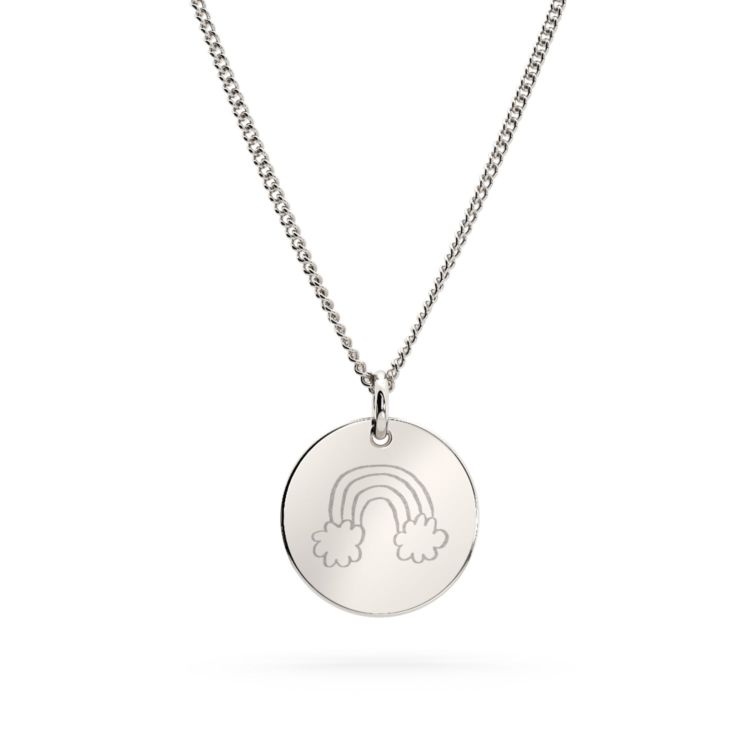 Amelia Disc Silver Child's Drawing Necklace [engraver]