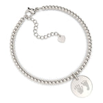 Amelia Disc Silver Handprint / Footprint Bead Bracelet [engraver]
