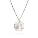 Amelia Disc Silver Handprint / Footprint Necklace [engraver]