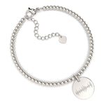 Amelia Disc Silver Soundwave Bead Bracelet [engraver]