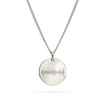 Amelia Disc Silver Soundwave Necklace [engraver]