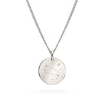 Amelia Disc Silver Zodiac Constellation Necklace [engraver]