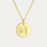 Amelia Disc Gold Handprint / Footprint Necklace